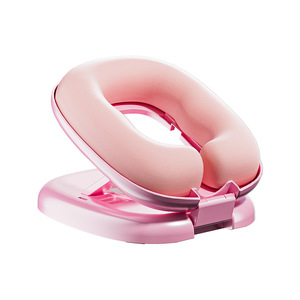 U Shape Memory <b>Foam</b> Travel Pillow For Student Children Office Use Foldable Pink Solid Color ABS Material - Product Image 1