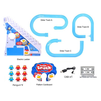 Petit Pingouin Électrique Préscolaire Éducatif Course Escalade Escaliers Auto Slide Slot Track Railway Roller Coaster Jouet pour Enfant