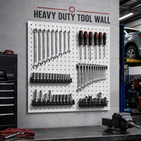 Organisateur mural en métal pour outils d'atelier et de garage, panneau modulaire en acier laminé à froid avec accessoires à crochets