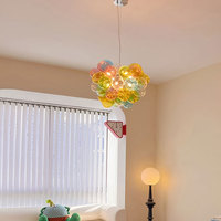 Lustre à bulles en verre doré, luminaire suspendu en forme de ballon, LED à intensité variable, moderne et luxueux pour chambre à coucher, salle à manger, bar, restaurant