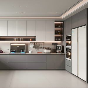 מפעל ארון מטבח מותאם אישית סטים גימור מסוגנן עם אחסון מתכווננת בנייה עמיד סטים ארון בנייה עמיד - Product Image 3