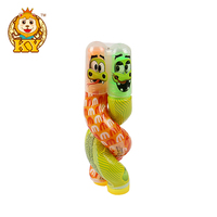 Vente en gros d'usine OEM Confiture fruitée en forme de double serpent Bonbons liquides acidulés