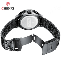 Reloj de Cuarzo Cronógrafo de Moda de Lujo Unisex CHENXI, Caja de Acero Inoxidable de 44 mm, Esfera con Puntero Luminoso, Resistente al Agua 30M
