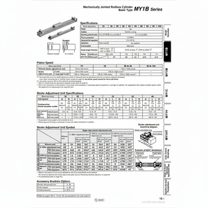SMC Pneumatics-Cilindro sin vástago, articulado mecánicamente, categoría de producto, sin vástago, de 2017 - Product Image 1