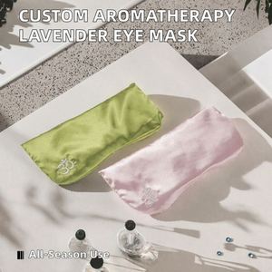 Coussin aromathérapeutique lesté à la lavande, personnalisable avec logo, micro-ondable, pour la relaxation, le yoga, le sommeil, le soulagement des maux de tête et comme masque oculaire - Product Image 3