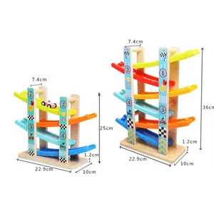 Montessori desmontagem pista de madeira carro deslizante, clássico divertido, madeira, corrida rápida, presente de aniversário