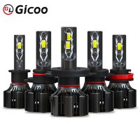 GICOO 12V Nouveau phare LED pour voiture 9005 Feux antibrouillard 6000k 60W 8000 Lumens Tout-en-un Mini format