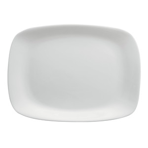 Parma Rectangular Serving Platter 24 × 34 cm White Glass Bormioli Rocco - Product Image 1