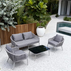 Ensemble de canapé d'extérieur en rotin avec coussins résistants aux intempéries pour le <span class=keywords><strong>jardin</strong></span>, le patio et la piscine. - Product Image 1