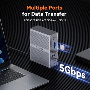 Base de Conexión USB-C para Laptop, 3x4K <span class=keywords><strong>DisplayLink</strong></span>, <span class=keywords><strong>Adaptador</strong></span> de Corriente de 120W para MacBook M1/M5/Windows, 14 Puertos para 2.0, Aluminio - Product Image 6