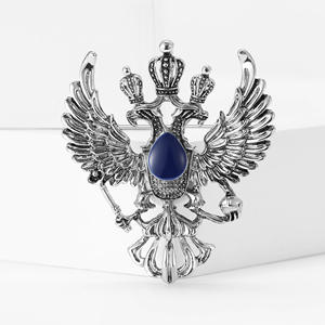 Hot Sale Unisex <span class=keywords><strong>Vintage</strong></span> Doppelkopf Adler Brosche <span class=keywords><strong>Pin</strong></span> Legierung Anstecknadel für die Hochzeit für Männer oder Frauen Anzug oder Shirt - Product Image 3