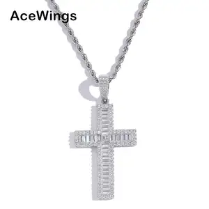 925 подвеска-крест из стерлингового серебра с веревочной цепью из нержавеющей стали для мужчин и женщин SP007