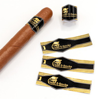 Logo privé personnalisé feuille d'or impression gaufrage métal emballage cigare bande anneaux étiquette autocollants