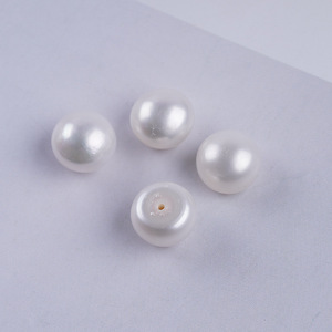 Perles de Zhuji en gros, perles d'eau douce de 10-11 mm, forme bouton, assorties, perles en vrac pour la fabrication de boucles d'oreilles, matériau plat pour le bricolage - Product Image 2