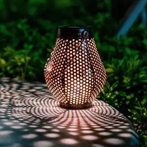 Hot Sale Hollow Metal Body Solar Garden Light Garden Hanging Table Lantern Light For Park Lawn Terrace Decoration