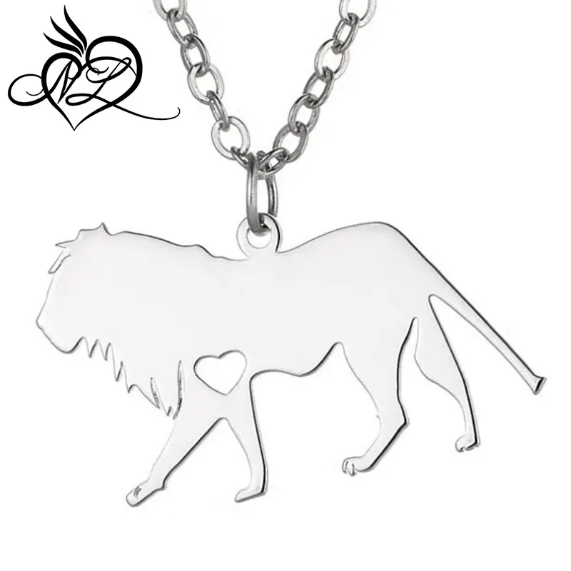 Collier pendentif en forme de cœur avec animaux, Lion mignon, personnalisé, Logo, personnalisé, offre spéciale,