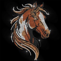 Transfert thermocollant Western Cowboy Cheval Strass Cristal Scintillant, Motif Bottes de Cowgirl Bling pour Décoration Veste en Jean