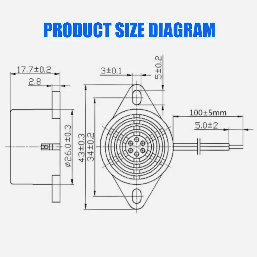 Beelee 75dB 기계 부저 와이어 6V 12V 24V