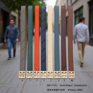 Cinturones de 4 cm con hebilla de lazo, cinturón recto de cuero PU para hombres y mujeres, moda casual. - Product Image 3