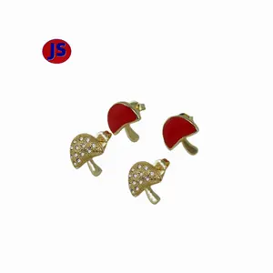 morocco stud earrings Mushroom stud earrings With Zircon Pattern Jewelry Fashion Earrings 2024