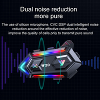 Casque Bluetooth sans fil étanche Y20 pour casque de moto avec assistant vocal IA