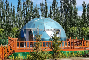 Dôme géodésique en verre avec structure en aluminium, nouvelle conception 2024, 6M, 7M, 8M, pour glamping et complexes hôteliers - Product Image 5