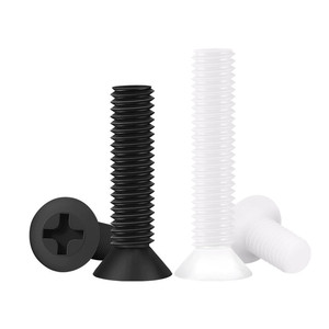 Tornillos de Plástico con Cabeza Plana y Hueco Cruzado M2 M2.5 M3 M4 M5 M6, Tornillos de Seguridad Aislados de Nylon DIN965 - Product Image 5