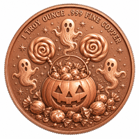 Prix d'usine Pièce commémorative Ghost and Candy en cuivre pur 999, mat gaufré, 1 once, 40 mm, idéale pour les souvenirs d'Halloween