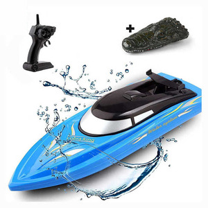 Caliente 2,4 Ghz 2 en 1 venta cabeza de cocodrilo eléctrica Control remoto <span class=keywords><strong>RC</strong></span> barco simulación cocodrilo doble motores vehículos RTR modelo Juguetes - Product Image 1