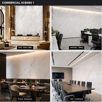 Revêtement mural en panneau de marbre SPC personnalisé, qualité supérieure, 5 mm, 600x2800 mm, résistant à l'humidité, installation facile pour les salles à manger commerciales