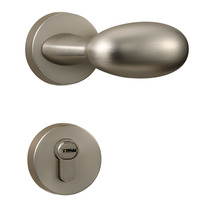 Poignée de porte en forme d'œuf en argent, style français vintage, avec serrure magnétique silencieuse, pour portes de chambre en bois