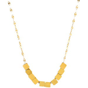 Collier à chaîne en forme <span class=keywords><strong>de</strong></span> Cube carré pour filles, sans vernis, doré, vente en gros, nouvelle collection - Product Image 5