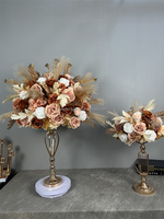 Bouquet de mariée lisse vraie touche fleur plume rose blanc Champagne Rose or feuilles pièce maîtresse boule de fleur