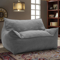 Fauteuil paresseux géant de haute qualité en mousse à mémoire de forme, confortable, en fausse fourrure et tissu velours tricoté