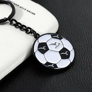 soft enamel black soccer club football souvenir key chain