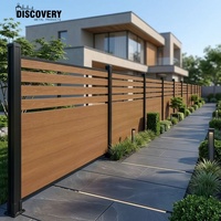 Panneaux de clôture de jardin en composite WPC co-extrudé de qualité supérieure, directement de l'usine, avec poteaux en aluminium pour écran de jardin extérieur