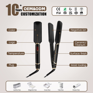 <span class=keywords><strong>Plancha</strong></span> de Pelo Profesional 2 en 1 con Calentamiento Rápido MCH, Cerámica y Titanio, Iones Negativos, Antiencrespamiento, Herramienta de Peinado para el Hogar y Salón - Product Image 2