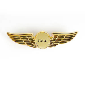 Античный литой под давлением металлический 3D значок на крыло самолета, эмблема, овальное имя, значок, пуговицы для спортивной одежды - Product Image 4