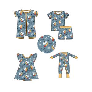 ชุดนอนไม้ไผ่สำหรับเด็กทารกชุดติดกันชิ้นเดียวชุดบอดี้สูทแบบมีซิปใยวิสคอสทำจากไม้ไผ่พร้อมส่ง - Product Image 1