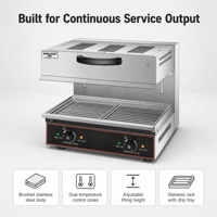 Gril à salamandre électrique commercial Blios, double zone, de comptoir, 4000W, 220V, en acier inoxydable, avec bac de récupération des graisses, logo personnalisé, MOQ
