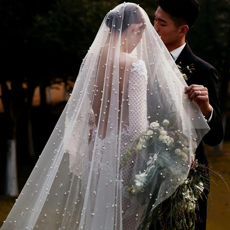 beaded bridal veils