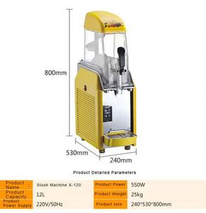 Máquina de Granizados de 220V para Verduras y Frutas, Máquina de Smoothies de 1, 2 o 3 Tanques para Bebidas Congeladas, Dispensador de Jugos de 12-48 Litros - Product Image 2