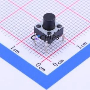 EVQPAG07K Tactile Switch Through hole Component (THT)-4P,6x6mm Switch Single Pole Single Throw Round Button 2.6N Through Hole - Product Image 1