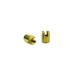 302 Type Zinc Plated Slotted Thread Sleeve Screw Brass Self Tapping Threaded Insert