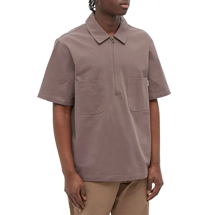 トップス Peels Half Zip Up Work Shirt Half Zip Work Shirt - Versatile and Durable Men's Shirt
