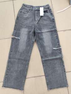 Jeans en gros, mélange de couleurs bleu, <span class=keywords><strong>noir</strong></span> et gris, en <span class=keywords><strong>cuir</strong></span> élégant, idéal pour le printemps - Product Image 3