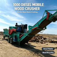 Broyeur à bois mobile diesel modèle 1000, capacité 8t/h, diamètre max. 25cm, haute productivité pour bûches, branches, déchets de bois