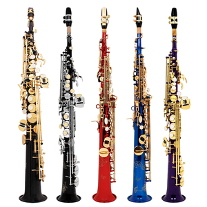 Super usine OEM vente en gros bon marché en laiton Sib sculpté à la main <span class=keywords><strong>saxophone</strong></span> <span class=keywords><strong>soprano</strong></span> avec étui ensemble - Product Image 2