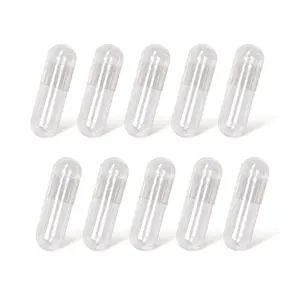 GMP Factory 100% Vegan HPMC Empty Capsules White Transparent Vegetable Shells Size 00 0 1 2 for Vegetarian and Vegan Use