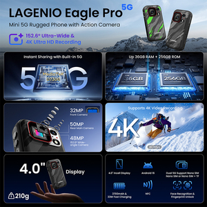 LAGENIO Eagle Pro, Mini Cámara de Acción de 4 Pulgadas, Venta al Por Mayor, OEM, 48MP, Resistente al Agua IP68, Teléfono Inteligente Robusto con Android 16 <span class=keywords><strong>y</strong></span> 5G - Product Image 3